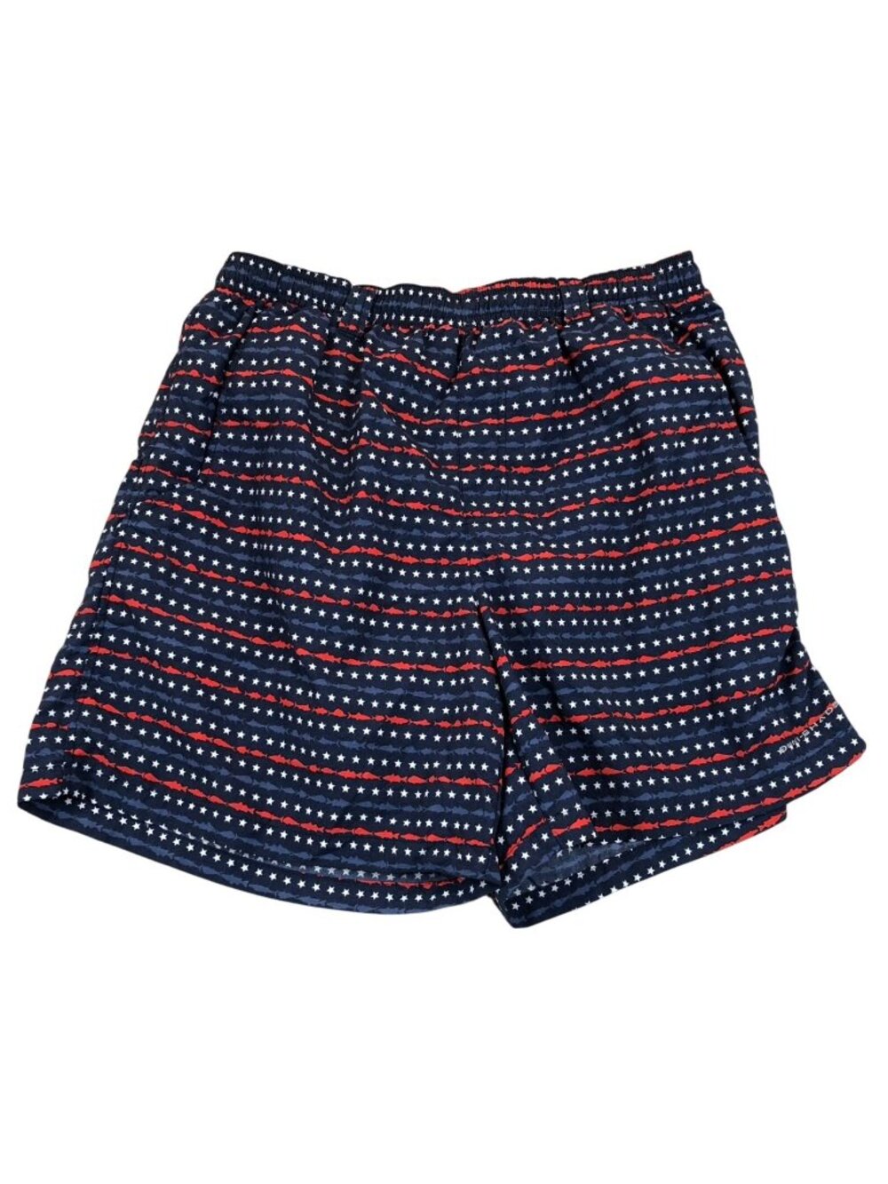 Columbia PFG Board Shorts Mend Medium Mesh Line Navy Stars Pull On Elastic Waist